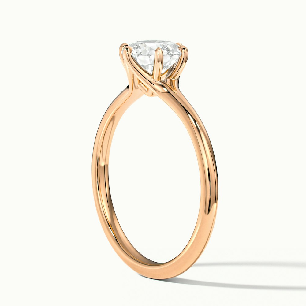 June 3 Carat Round Solitaire Moissanite Diamond Ring in 18k Rose Gold