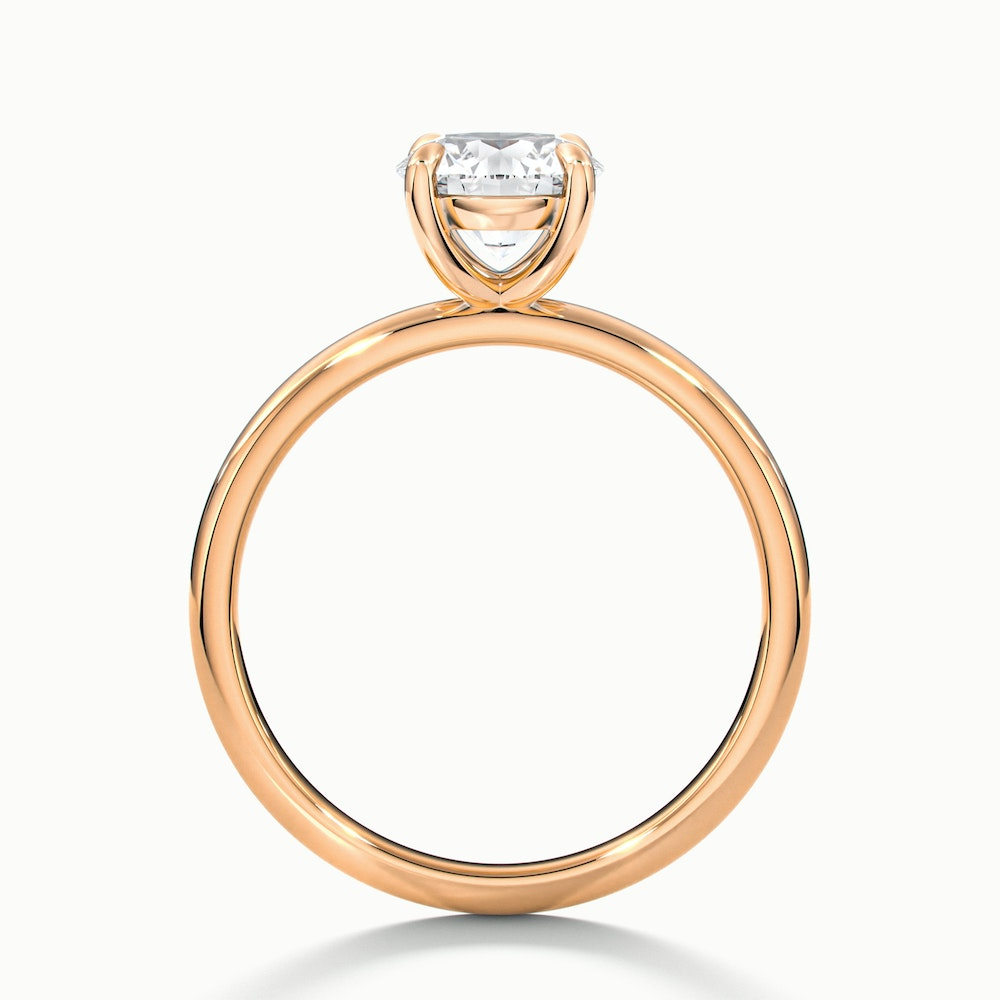 Jany 4 Carat Round Cut Solitaire Moissanite Diamond Ring in 14k Rose Gold
