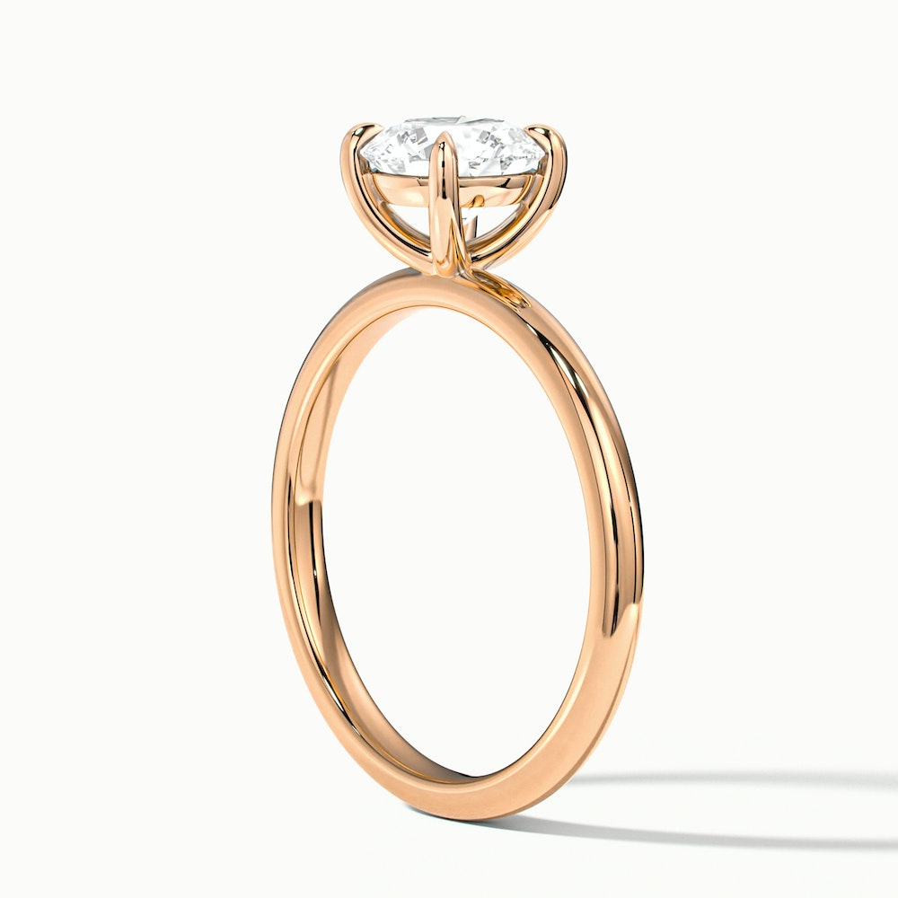 Grace 2 Carat Round Cut Solitaire Lab Grown Engagement Ring in 14k Rose Gold