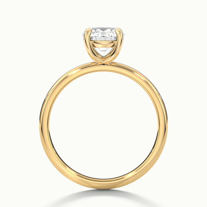 Jany 2.5 Carat Round Cut Solitaire Moissanite Diamond Ring in 10k Yellow Gold
