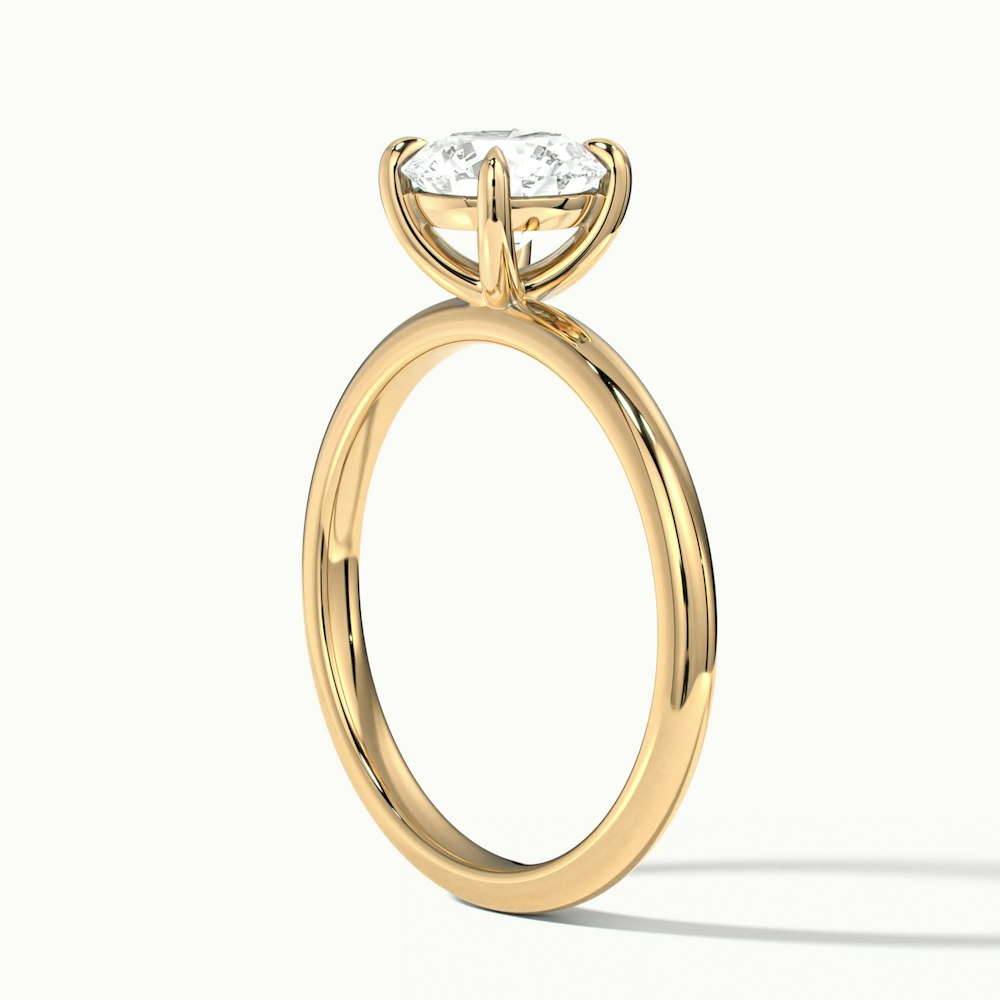 Jany 2.5 Carat Round Cut Solitaire Moissanite Diamond Ring in 10k Yellow Gold