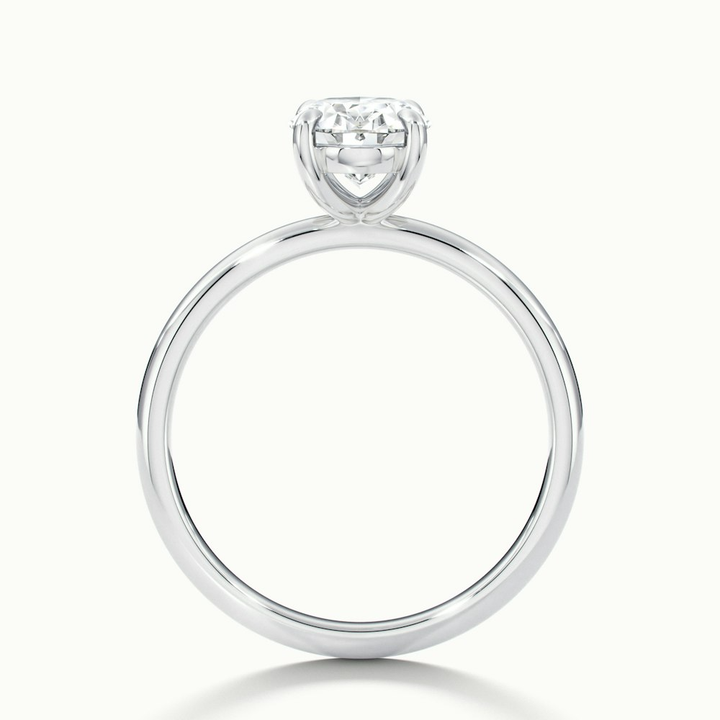 Hailey 1 Carat Oval Cut Solitaire Lab Grown Engagement Ring in 14k White Gold