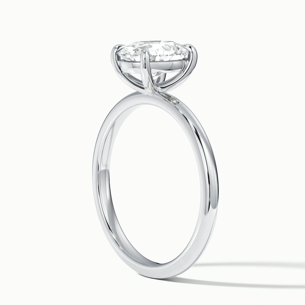 Hailey 1 Carat Oval Cut Solitaire Lab Grown Engagement Ring in 14k White Gold
