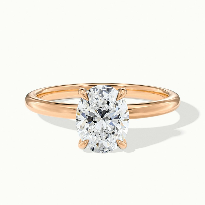 Hailey 5 Carat Oval Cut Solitaire Lab Grown Engagement Ring in 18k Rose Gold