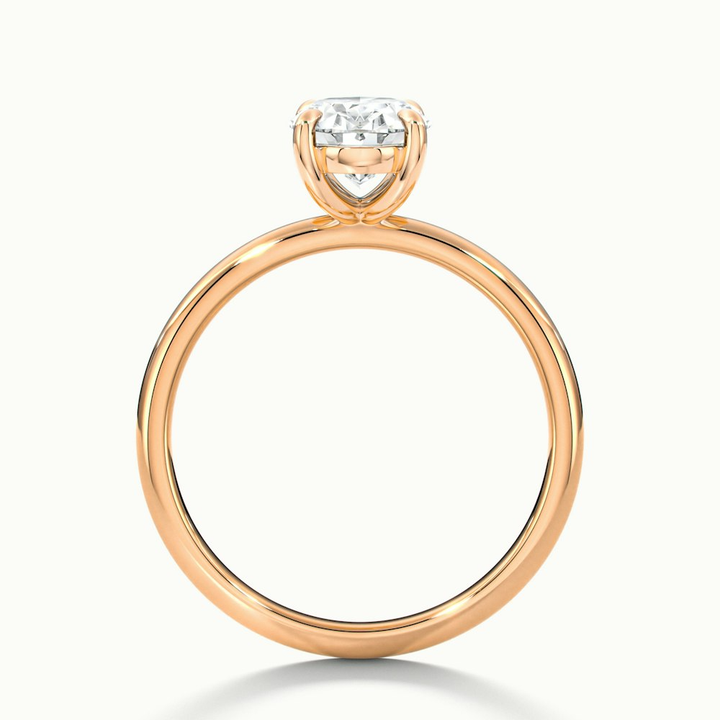 Hailey 4 Carat Oval Cut Solitaire Lab Grown Engagement Ring in 14k Rose Gold
