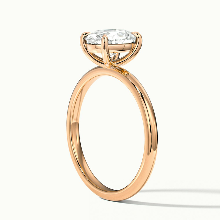 Hailey 3 Carat Oval Cut Solitaire Lab Grown Engagement Ring in 18k Rose Gold