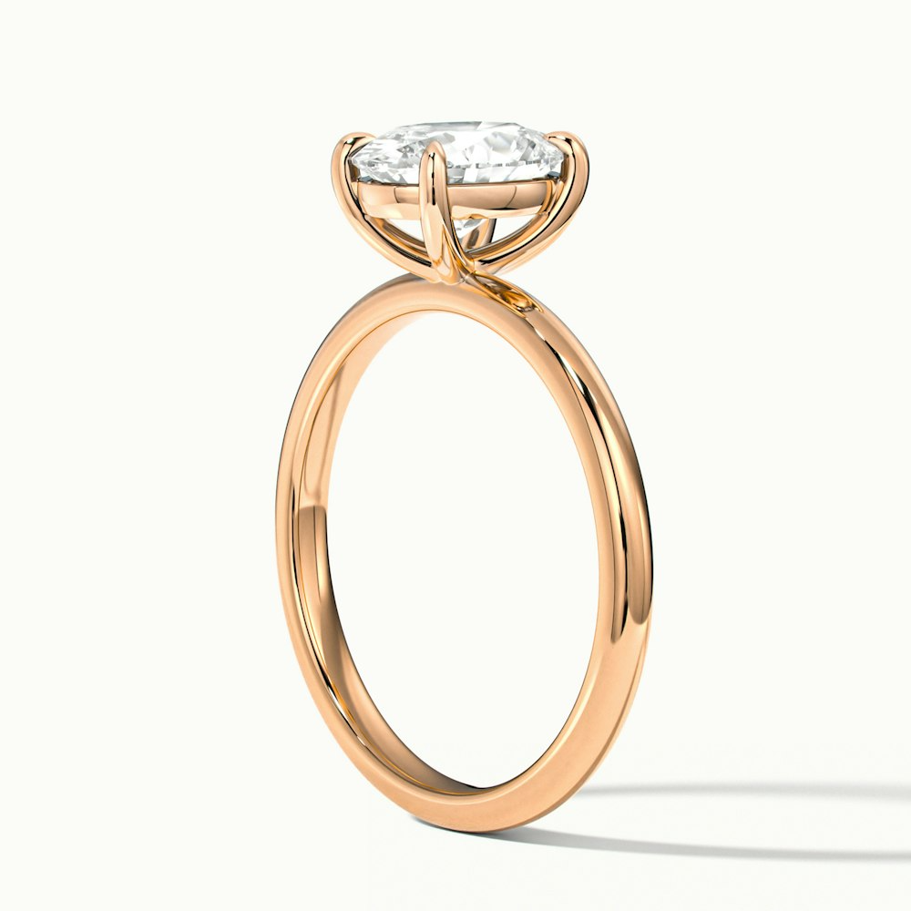 Jade 3 Carat Oval Cut Solitaire Moissanite Diamond Ring in 18k Rose Gold