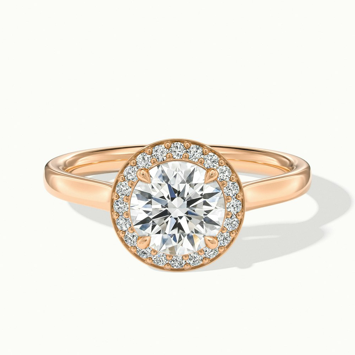 Helyn 5 Carat Round Halo Lab Grown Engagement Ring in 18k Rose Gold