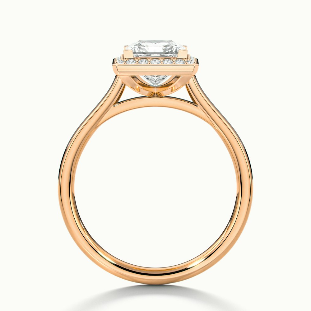 Fiona 3.5 Carat Princess Cut Halo Pave Moissanite Diamond Ring in 10k Rose Gold