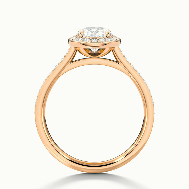 Emily 3 Carat Oval Halo Pave Moissanite Diamond Ring in 18k Rose Gold