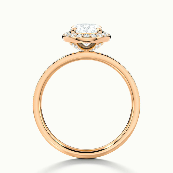 Eden 2 Carat Oval Halo Pave Lab Grown Engagement Ring in 10k Rose Gold