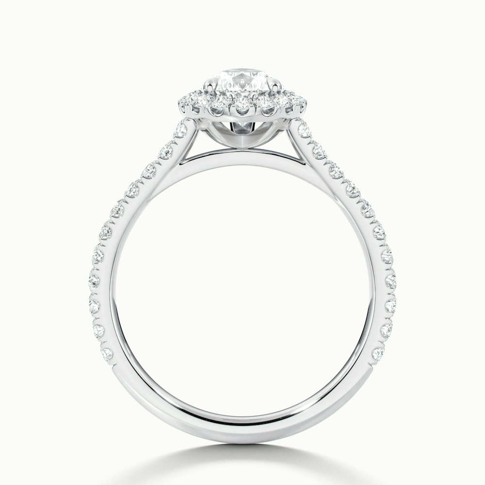 Aria 3 Carat Pear Shaped Halo Lab Grown Engagement Ring in 10k White Gold