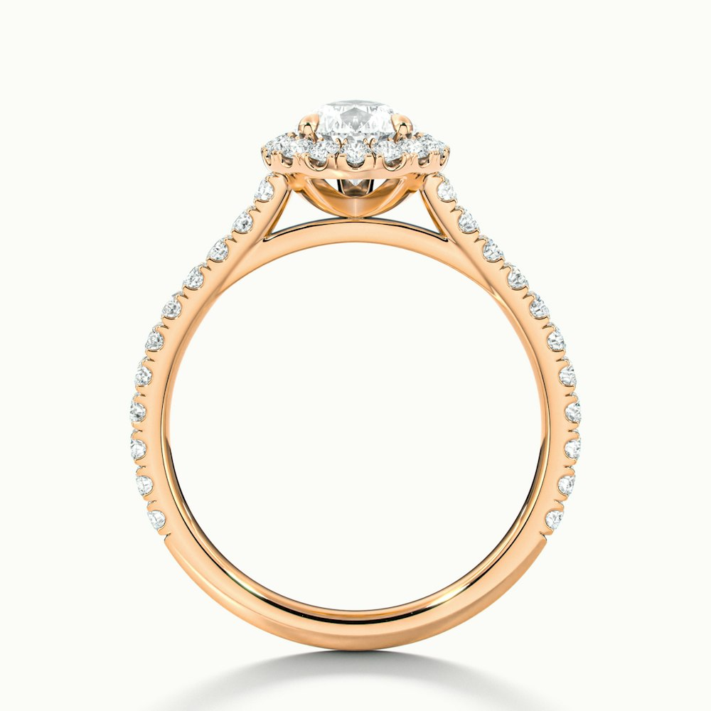 Aria 3.5 Carat Pear Shaped Halo Lab Grown Engagement Ring in 10k Rose Gold