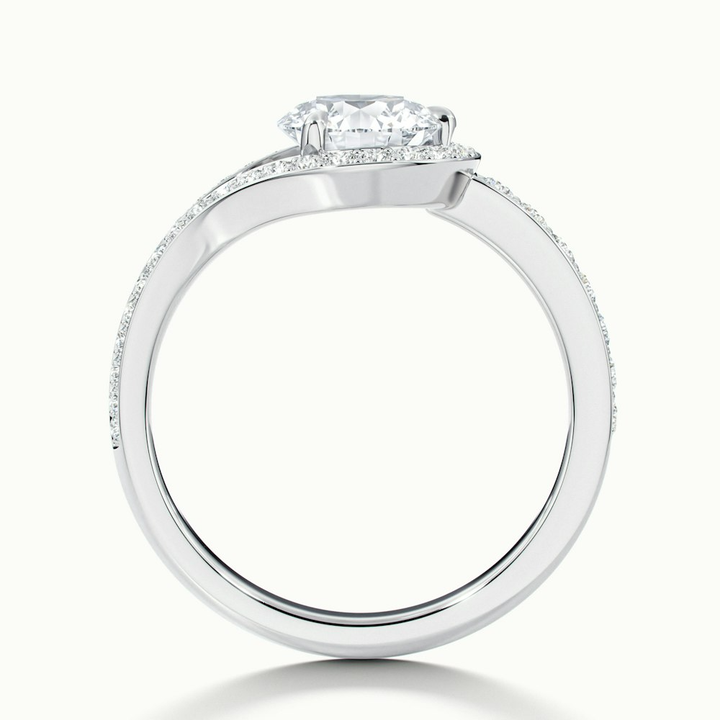 Cherri 1 Carat Round Halo Pave Moissanite Diamond Ring in Platinum