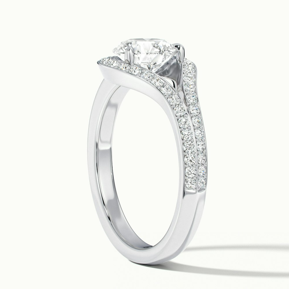 Cherri 1 Carat Round Halo Pave Moissanite Diamond Ring in Platinum