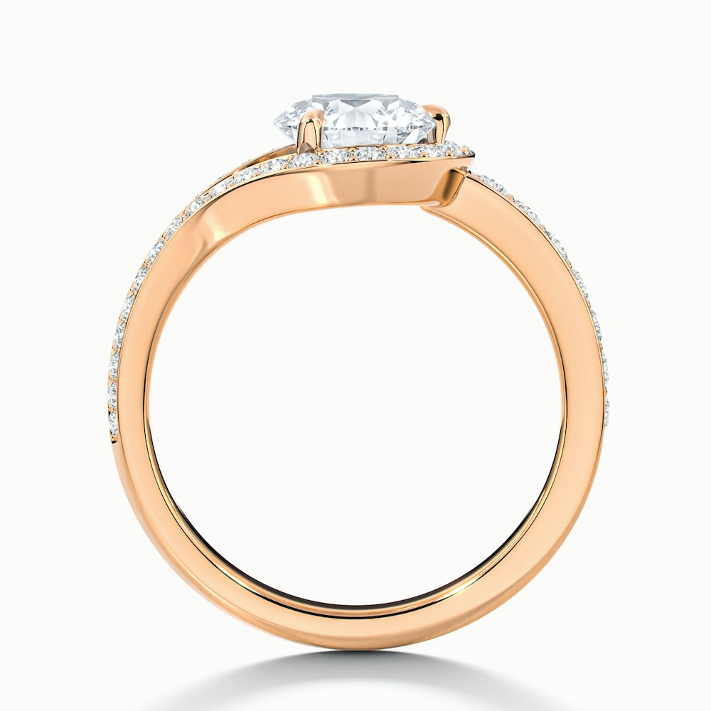 Avi 2 Carat Round Halo Pave Lab Grown Engagement Ring in 10k Rose Gold