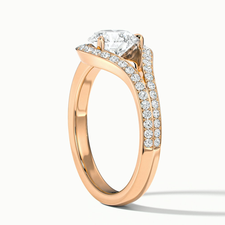 Avi 2 Carat Round Halo Pave Lab Grown Engagement Ring in 14k Rose Gold