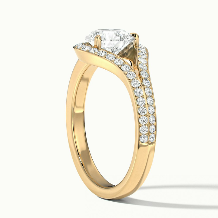 Cherri 5 Carat Round Halo Pave Moissanite Diamond Ring in 14k Yellow Gold