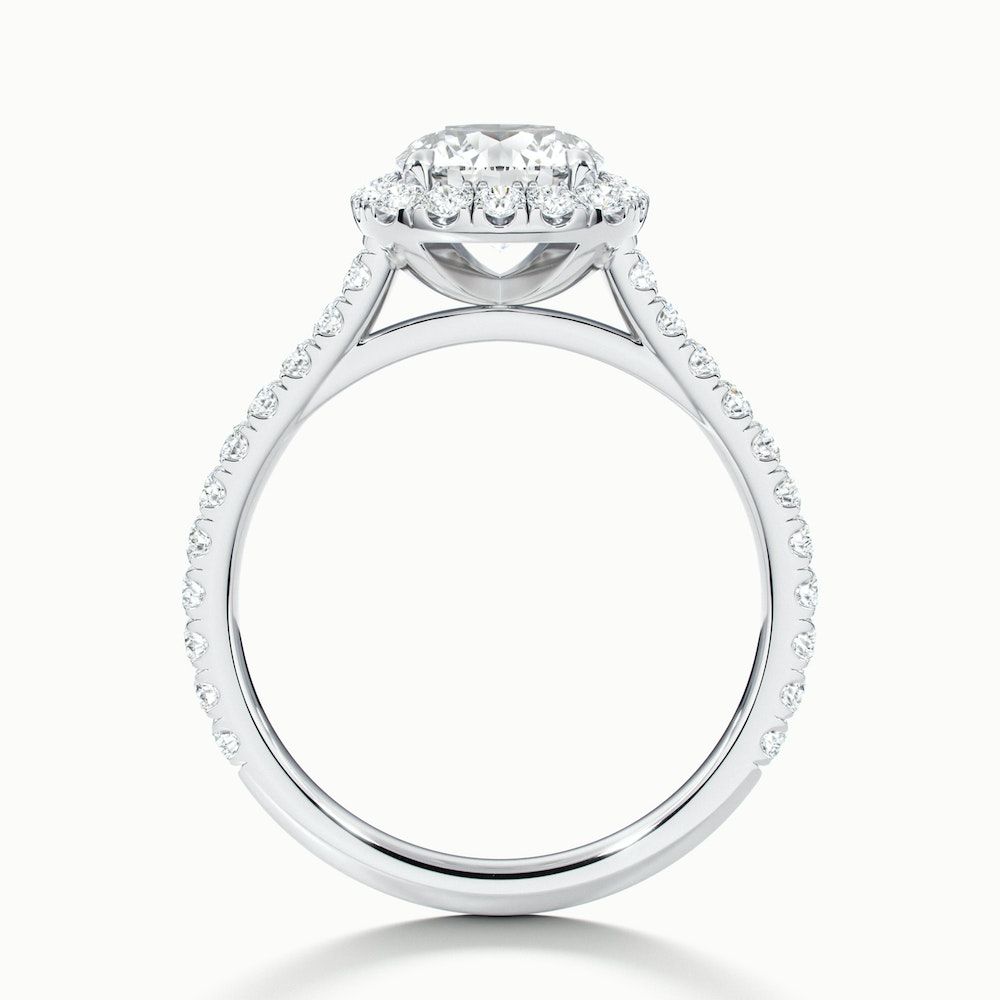 Nia 3 Carat Round Halo Pave Lab Grown Engagement Ring in 10k White Gold