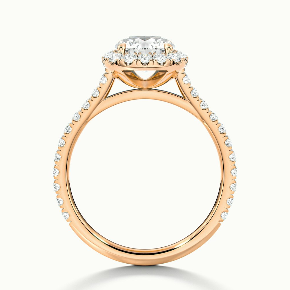 Nia 3.5 Carat Round Halo Pave Lab Grown Engagement Ring in 10k Rose Gold