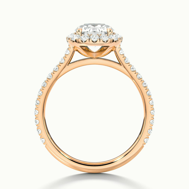Anika 1.5 Carat Round Halo Pave Moissanite Diamond Ring in 10k Rose Gold
