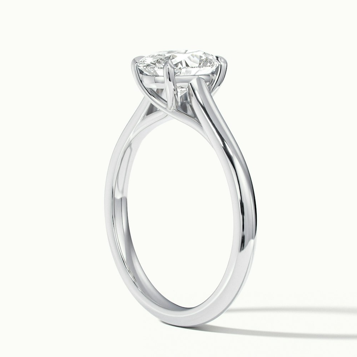 Cindy 2 Carat Oval Solitaire Lab Grown Engagement Ring in Platinum