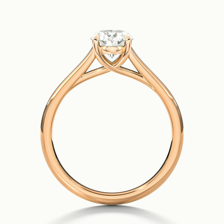 Cindy 5 Carat Oval Solitaire Lab Grown Engagement Ring in 18k Rose Gold