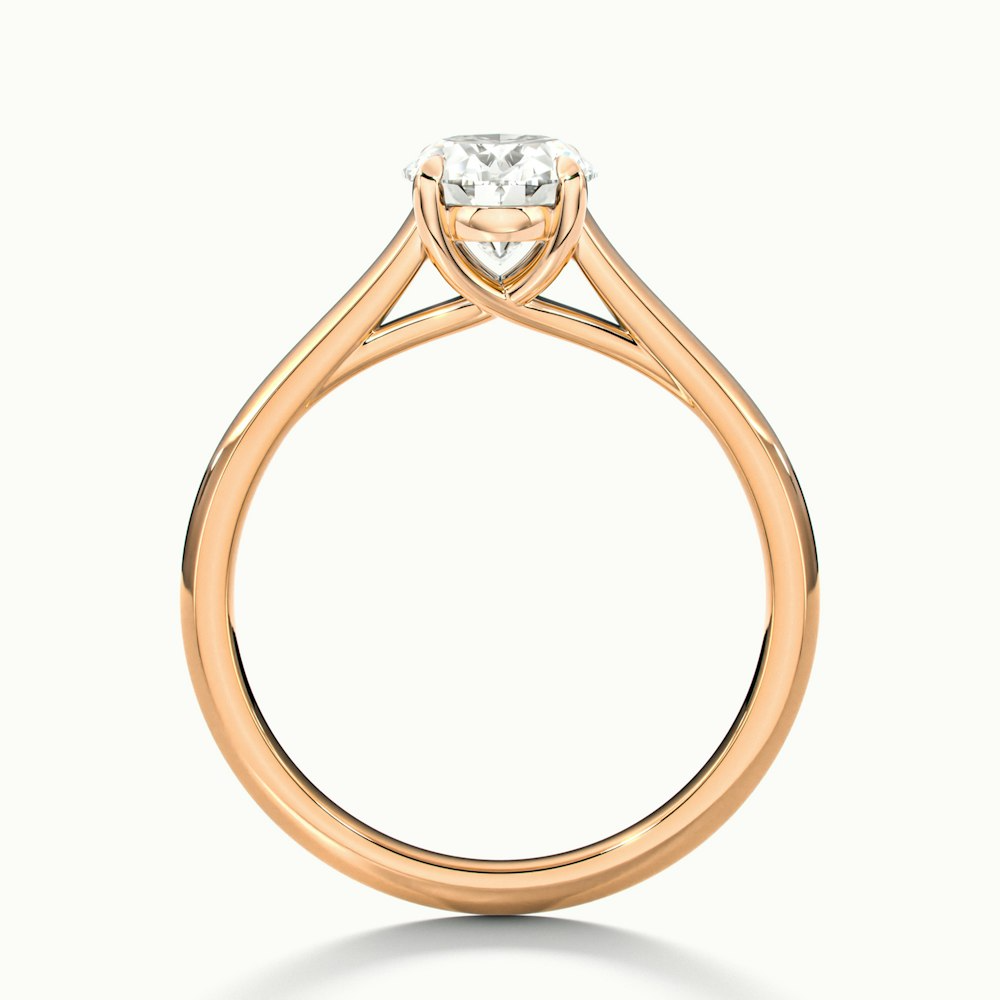 Cindy 4 Carat Oval Solitaire Lab Grown Engagement Ring in 14k Rose Gold