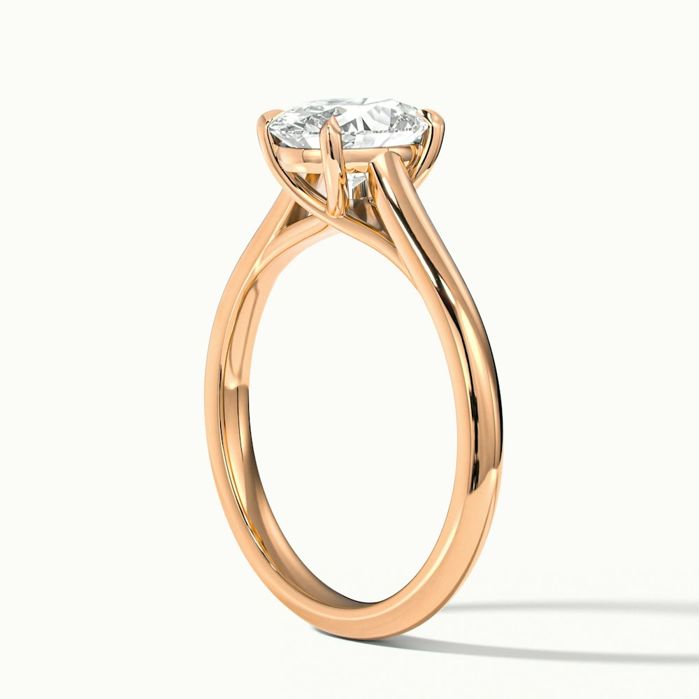 Cindy 2 Carat Oval Solitaire Lab Grown Engagement Ring in 10k Rose Gold