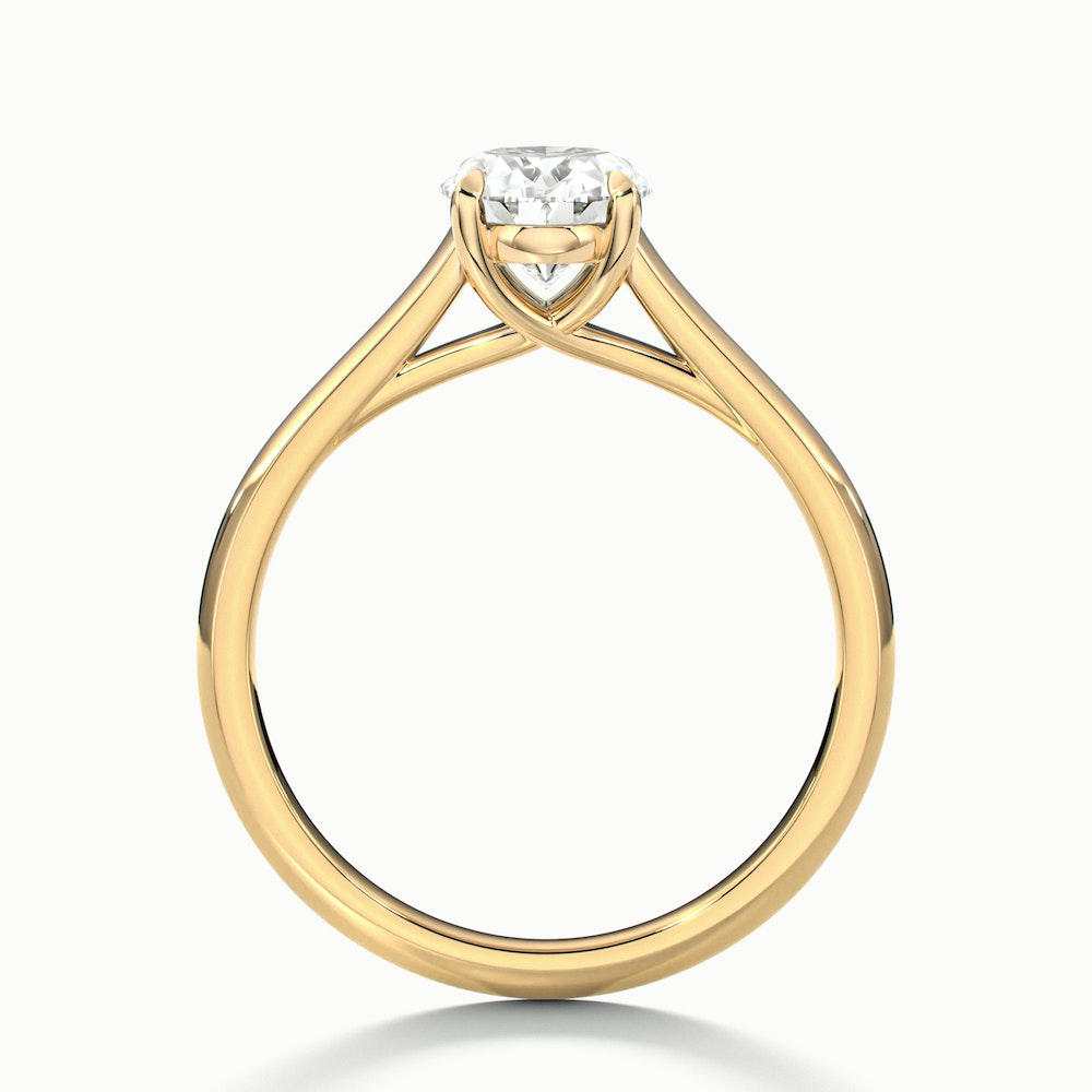 Aria 5 Carat Oval Solitaire Moissanite Diamond Ring in 14k Yellow Gold