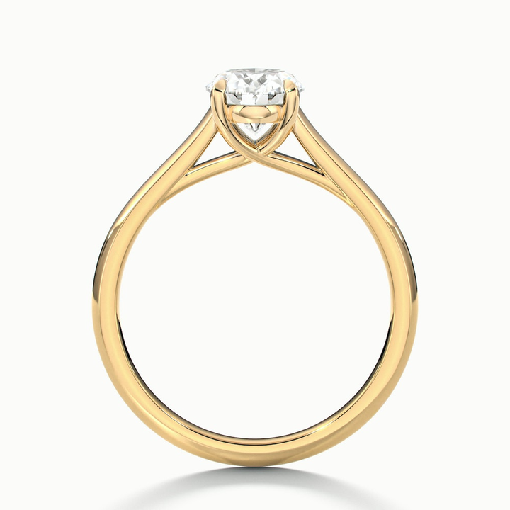 Aria 5 Carat Oval Solitaire Moissanite Diamond Ring in 14k Yellow Gold
