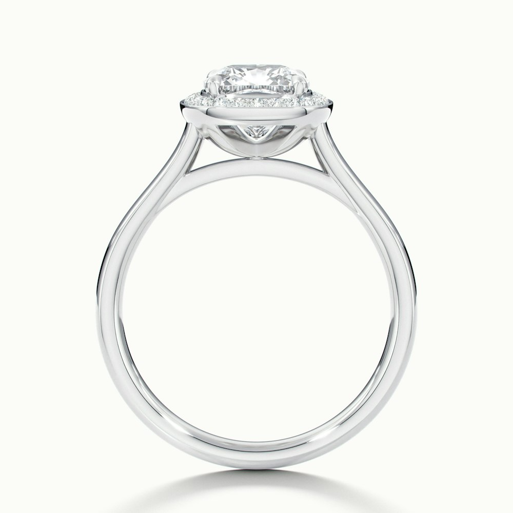 Dina 1 Carat Cushion Cut Halo Lab Grown Diamond Ring in 14k White Gold