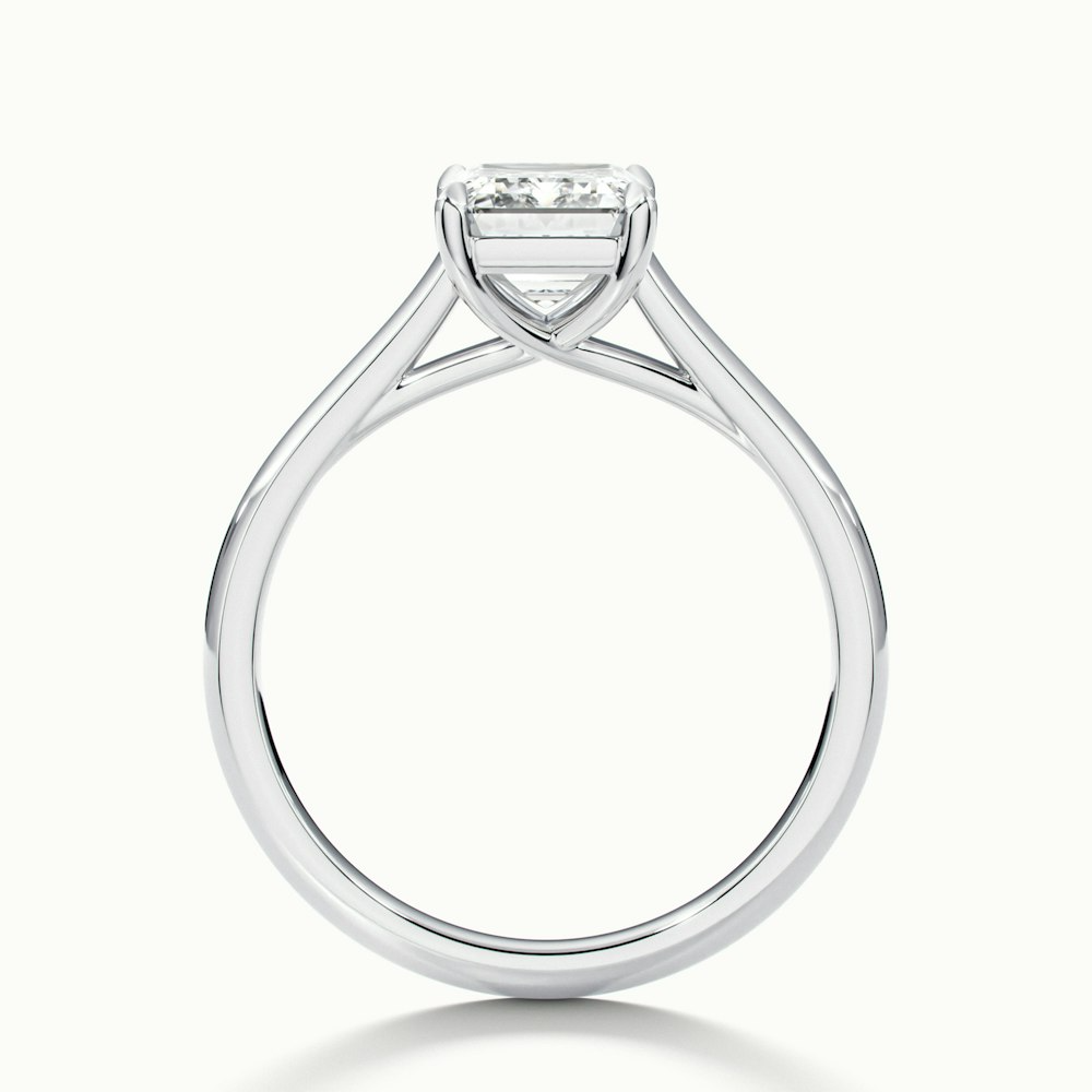 Hana 2 Carat Emerald Cut Solitaire Lab Grown Diamond Ring in 10k White Gold