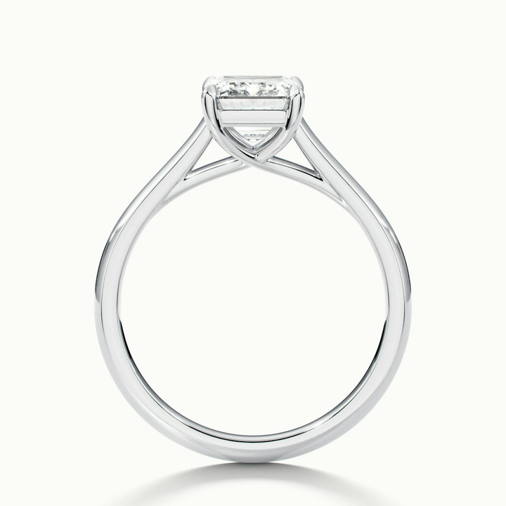 Hana 5 Carat Emerald Cut Solitaire Lab Grown Diamond Ring in 18k White Gold
