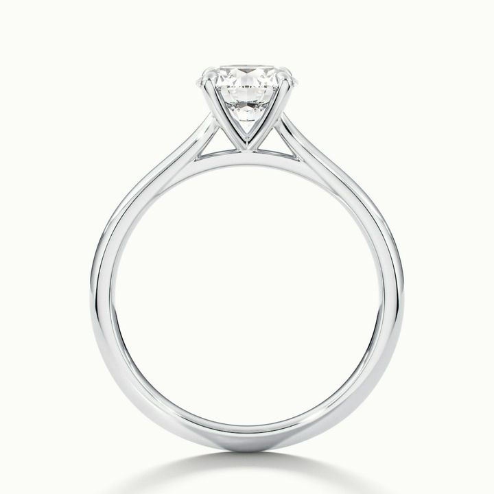 Iara 1 Carat Round Solitaire Moissanite Engagement Ring in 14k White Gold