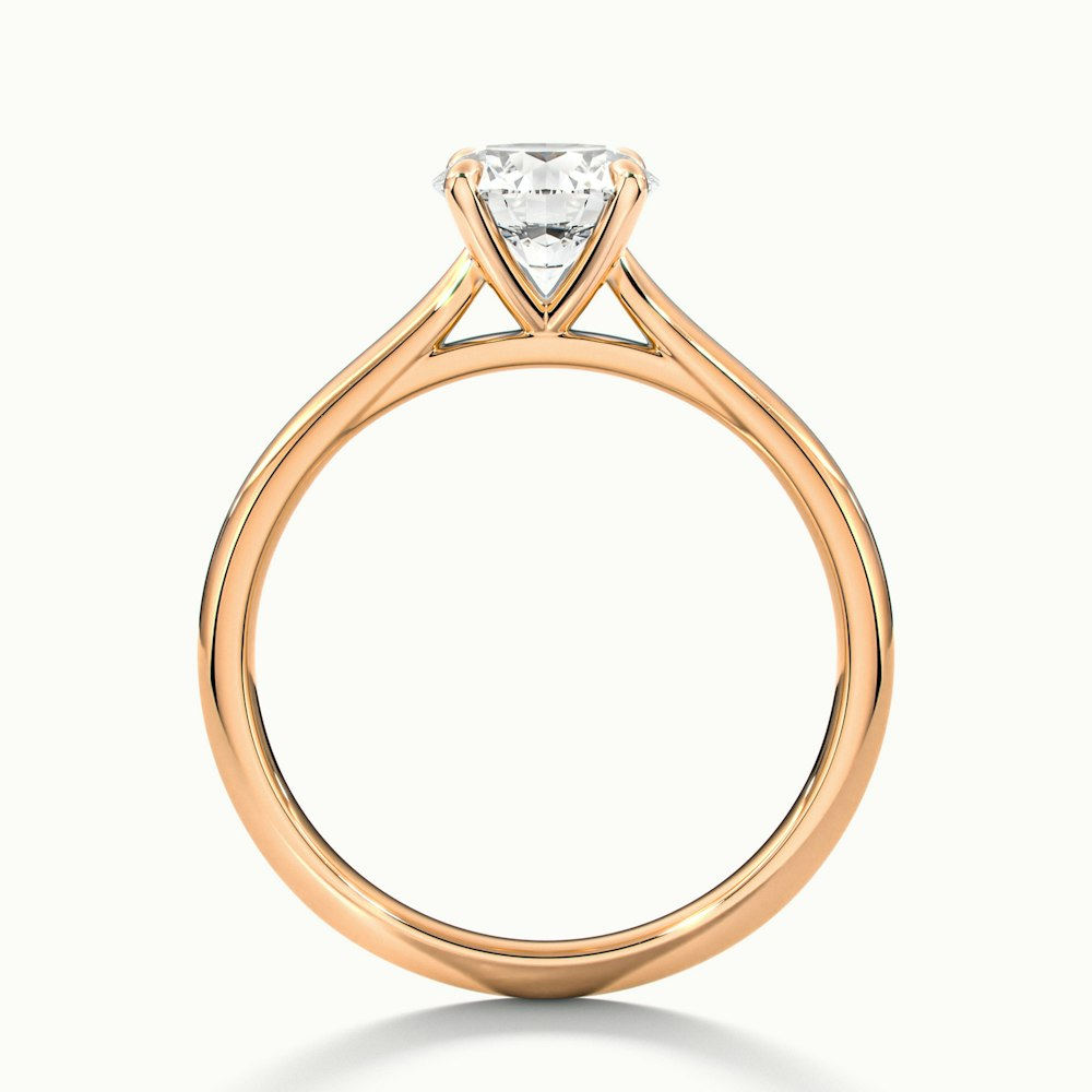 Iara 1 Carat Round Solitaire Moissanite Engagement Ring in 10k Rose Gold