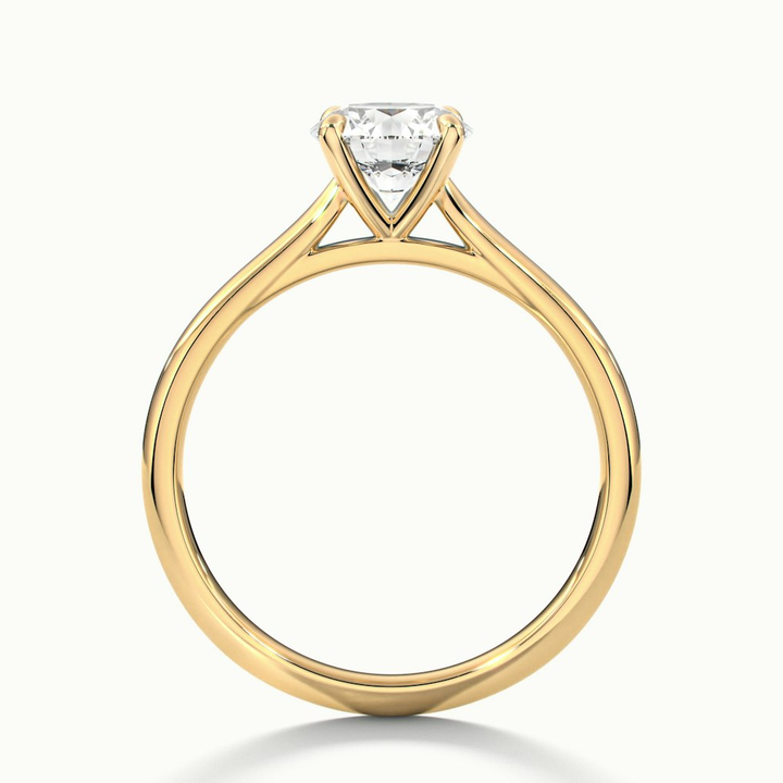 Iara 2 Carat Round Solitaire Moissanite Engagement Ring in 14k Yellow Gold