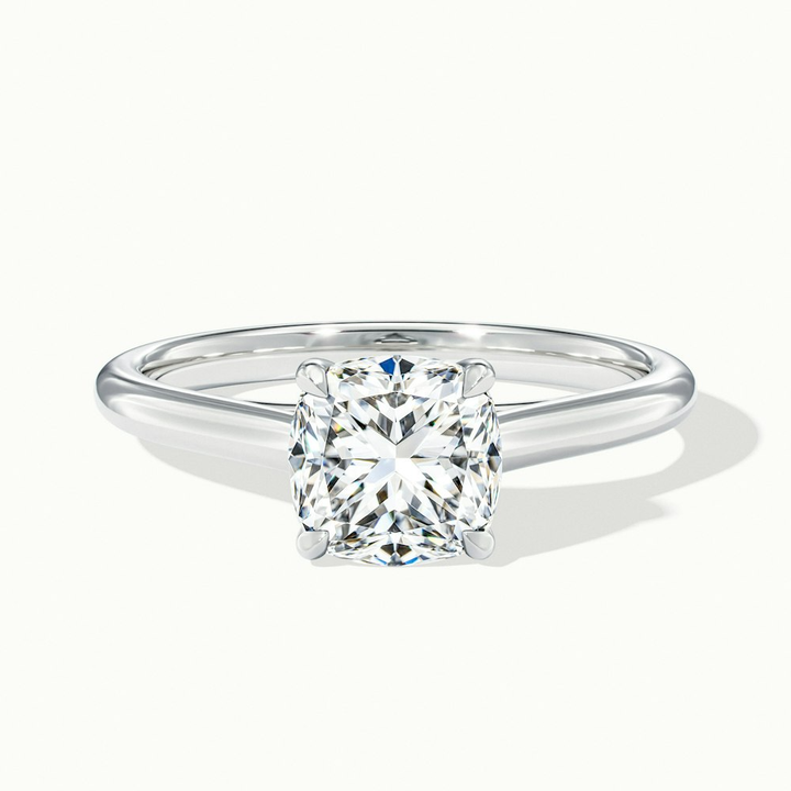 Joy 2 Carat Cushion Cut Solitaire Lab Grown Engagement Ring in Platinum