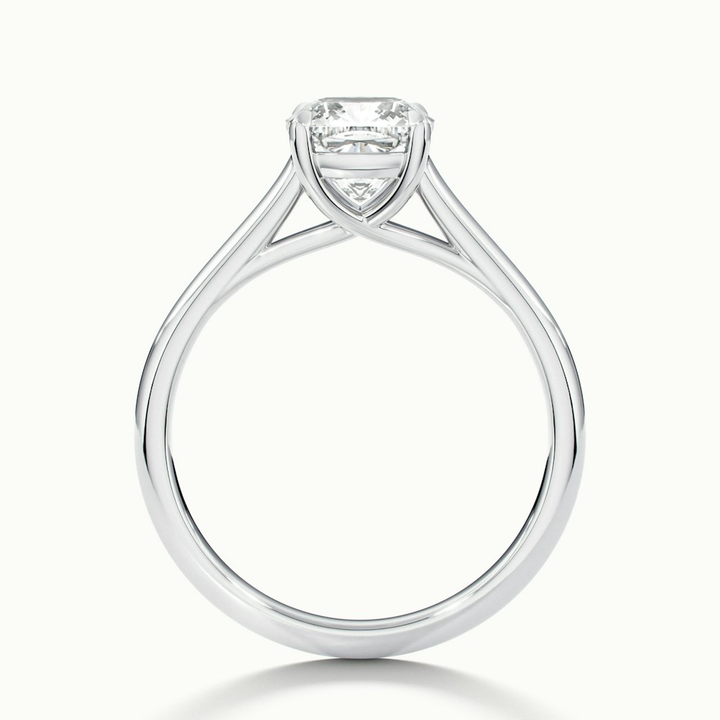 Nelli 1 Carat Cushion Cut Solitaire Moissanite Diamond Ring in 10k White Gold