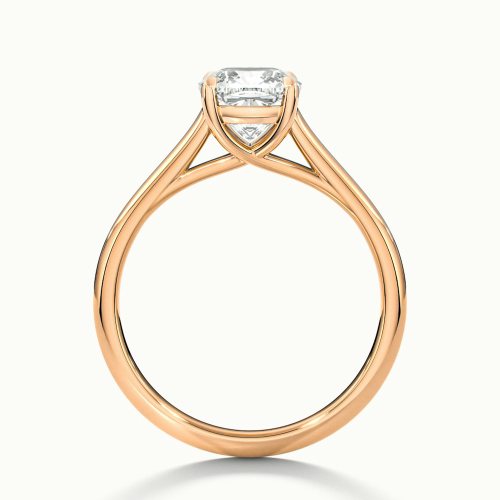 Nelli 2 Carat Cushion Cut Solitaire Moissanite Diamond Ring in 10k Rose Gold