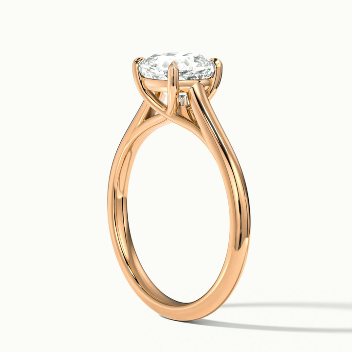 Joy 2 Carat Cushion Cut Solitaire Lab Grown Engagement Ring in 14k Rose Gold