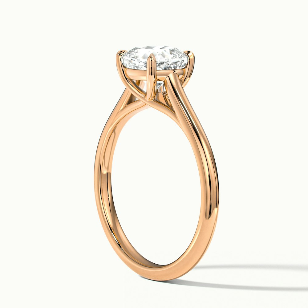 Nelli 2 Carat Cushion Cut Solitaire Moissanite Diamond Ring in 10k Rose Gold