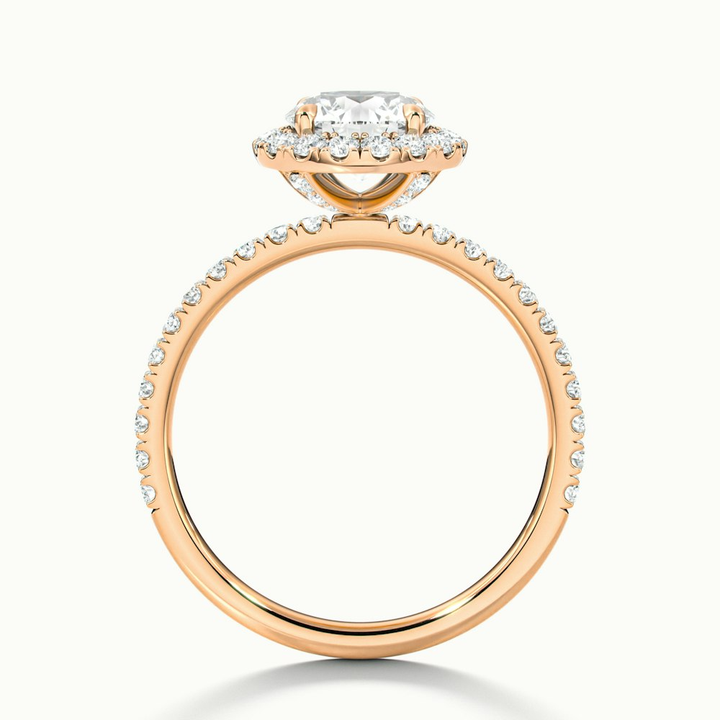 Jade 5 Carat Round Cut Halo Lab Grown Diamond Ring in 18k Rose Gold