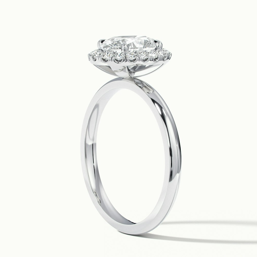 Julia 1 Carat Oval Halo Lab Grown Diamond Ring in 10k White Gold