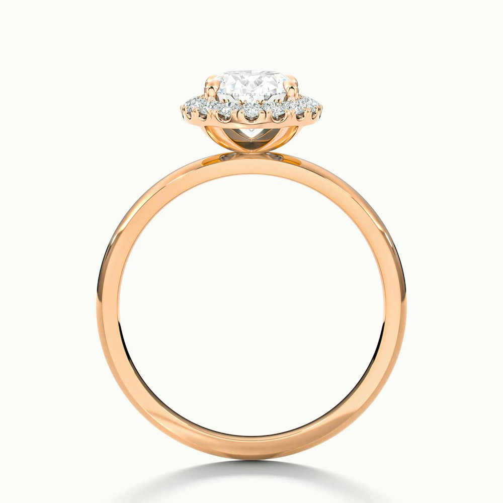 Cris 2 Carat Oval Halo Moissanite Engagement Ring in 10k Rose Gold