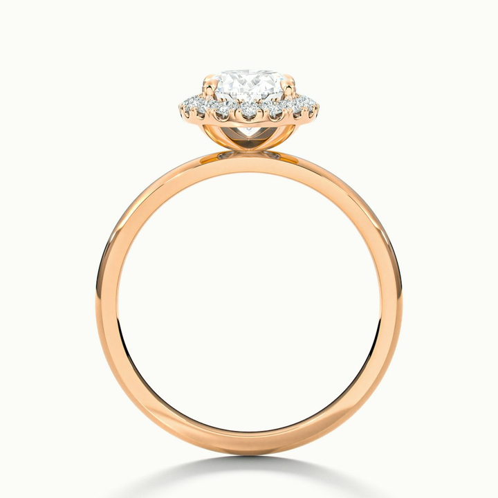 Cris 1 Carat Oval Halo Moissanite Engagement Ring in 10k Rose Gold