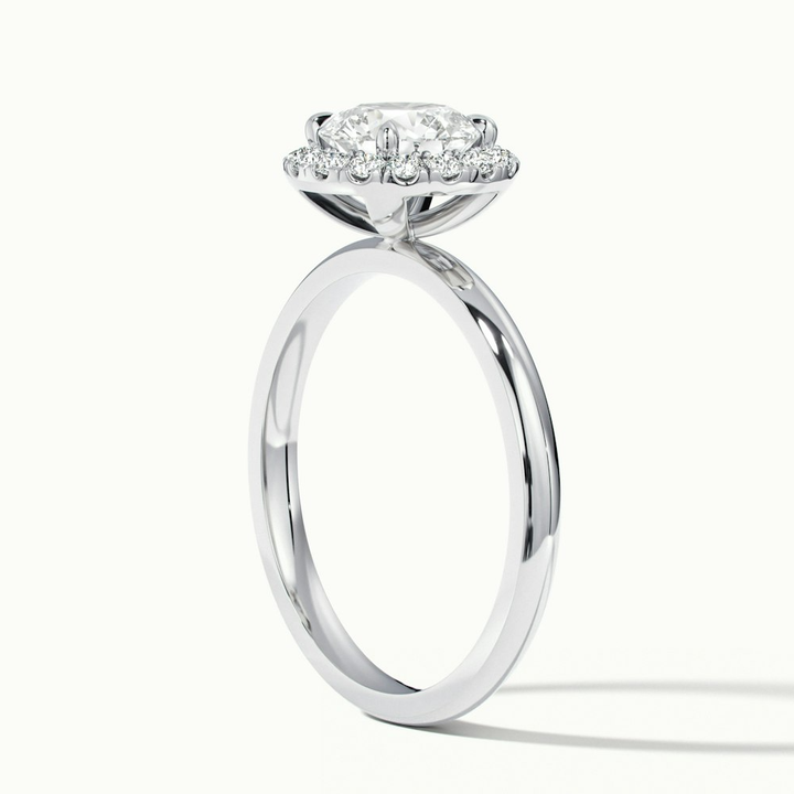 Cora 4 Carat Round Halo Moissanite Engagement Ring in 10k White Gold