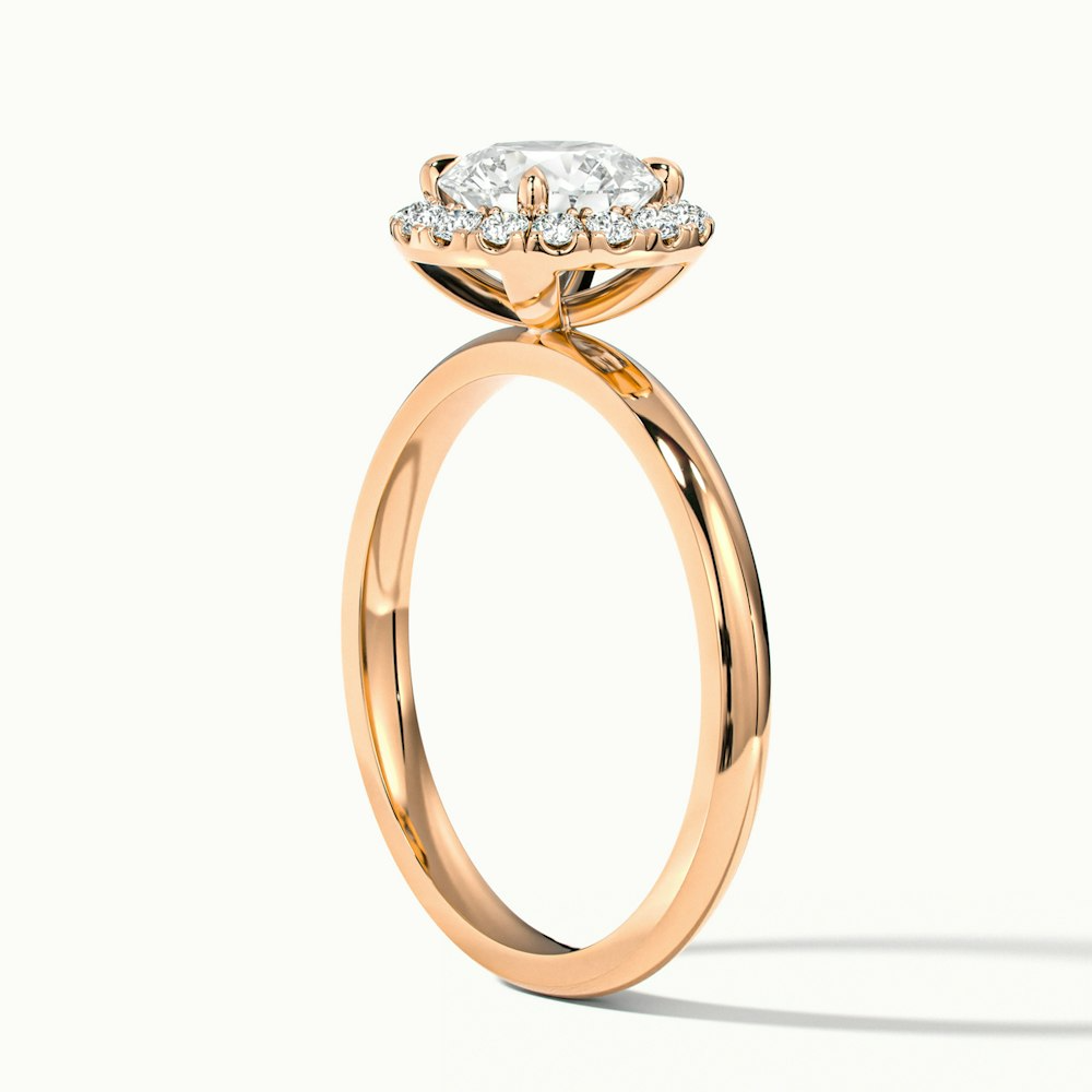 Cora 1 Carat Round Halo Moissanite Engagement Ring in 10k Rose Gold