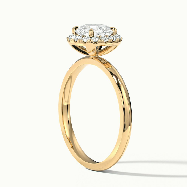 Cora 5 Carat Round Halo Moissanite Engagement Ring in 14k Yellow Gold