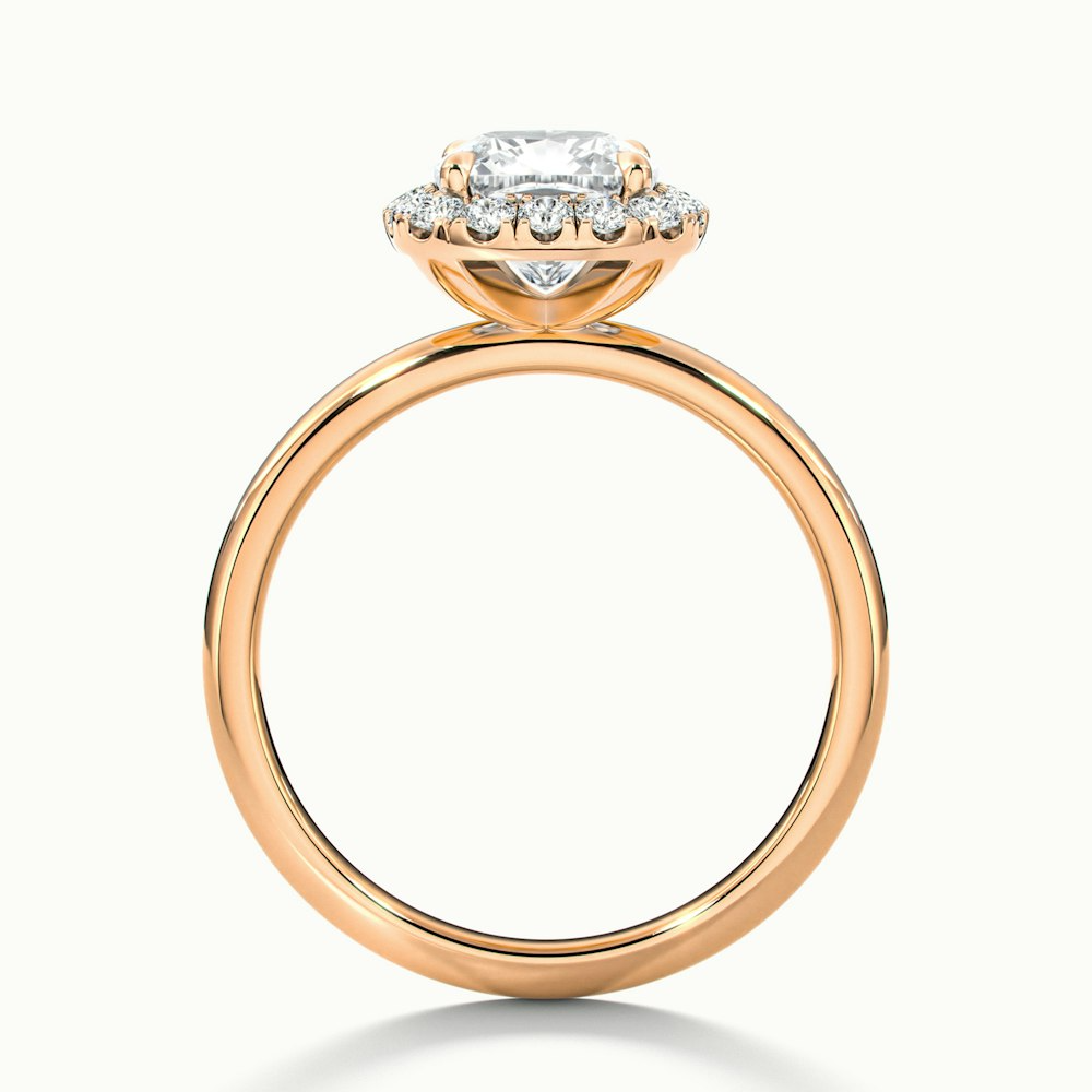 Nora 2 Carat Cushion Cut Halo Lab Grown Diamond Ring in 14k Rose Gold